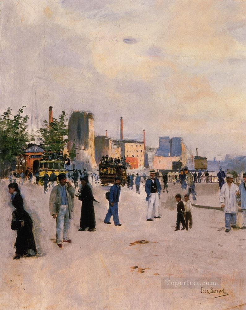 パリの朝の散歩 ジャン・ベローの風景油絵